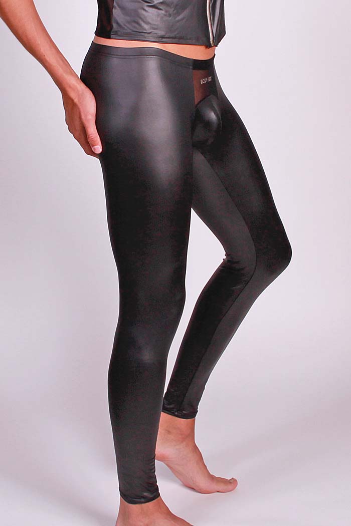 Body ART Herren Glanz Leggings Fastos Größe S M L XL in Schwarz Easy