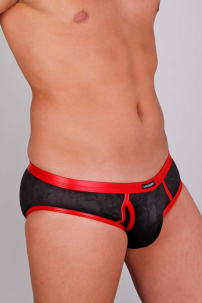 Wojoer Retro Slip 353 RotSchwarz Leder Optik