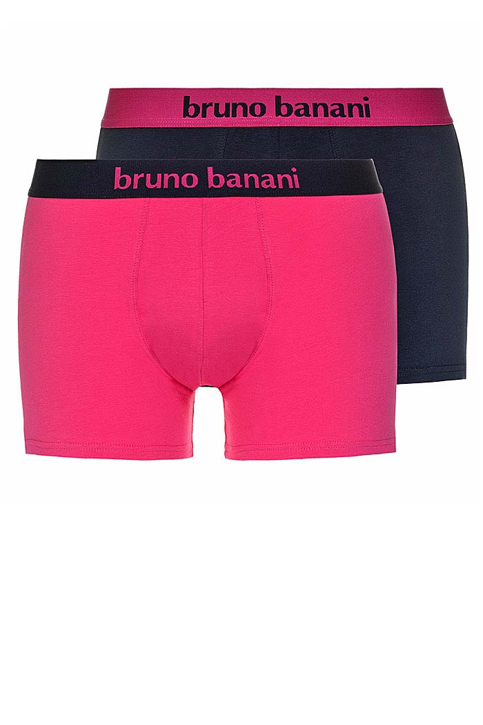 Bruno Banani Herren Boxershorts Flowing – 2er Pack, 93% Baumwolle, Enganliegend, Mehrere Farben