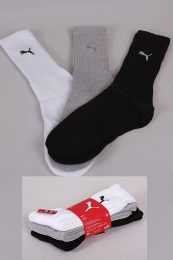 PUMA Sport Socken Unisex 3 Paar grau schwarz wei EasyFunShop
