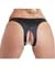 Damen Slip ouvert mit Perlenketten String Schwarz Rot