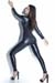 Coquette Darque Wetlook Langarm Catsuit mit Frontreiverschluss