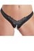 Damen Slip ouvert mit Perlenketten String Schwarz Rot