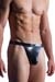 MANSTORE Bade String Tanga  M861 Schwarz Silber Metallic