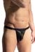 MANSTORE Zipped String M2466 Schwarz Leder-Optik