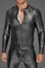 Noir Handmade Powerwetlook Herrenjacke mit PVC Schulterklappen