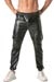 TOF Paris Cargo Sweat Pants Hose Schwarz Leder-Optik