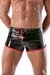 TOF Paris Lack Sprinter Mini Shorts Schwarz-Rot