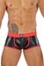 TOF Paris Boxer Pants Schwarz-Rot Leder-Optik