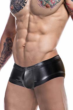 Cut4Men Booty Shorts Schwarz Leder-Optik