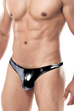 Cut4Men String Tanga Metallic Schwarz