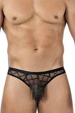 Cut4Men Web Sheer Thong Schwarz