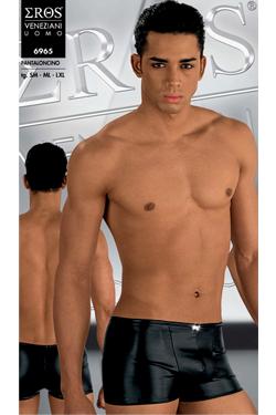 Eros Veneziani Boxer Pants Schwarz Leder-Optik