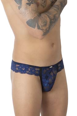 Eros Veneziani Spitzen Brasil MiniSlip - String Blau