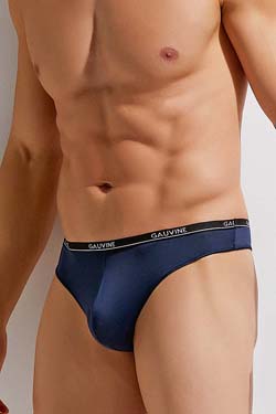 GAUVINE Microfaser Herren Stringtanga Navy Blue
