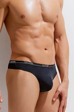 GAUVINE Microfaser Herren Stringtanga Schwarz