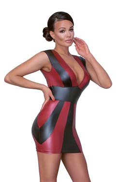 Hot Party Minikleid Mattlook Schwarz-Rot