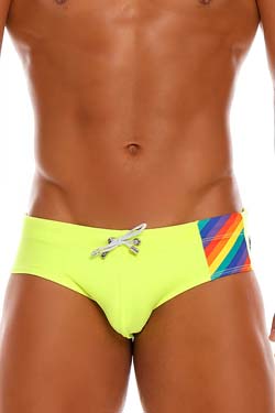 JOR Badehose Brief Pride Neongelb