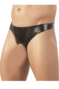 LATE X Herren Latex Slip mit ffnung Ouvert