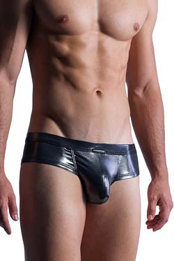 MANSTORE Bade Cheeky Brief M861 Schwarz Silber Metallic