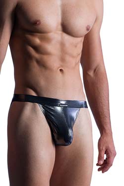 MANSTORE Bade Micro Tanga  M861 Schwarz Silber Metallic