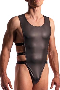 MANSTORE Bondage Body M2279 Schwarz Leder-Optik