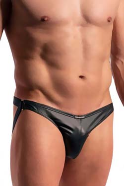 MANSTORE Bondage Jock M2279 Schwarz Leder-Optik