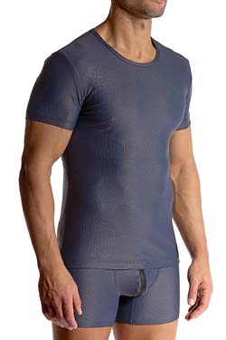MANSTORE Casual Tee M2515 Leder-Optik Grau