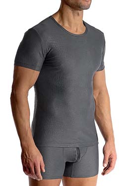 MANSTORE Casual Tee M2515 Leder-Optik Grau