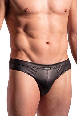 MANSTORE Jock Brief M2237 Schwarz Leder-Optik