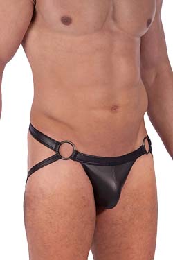 MANSTORE Jock Brief M2319 Schwarz Leder-Optik