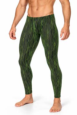 MANSTORE Long Johns - Leggings M2615 Black/Lime