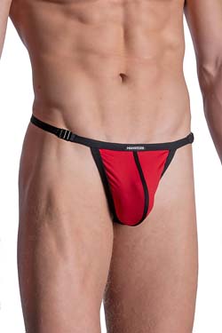 MANSTORE M2103 Lasso Tanga Rot/Schwarz