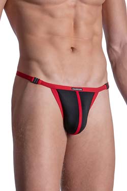 MANSTORE M2103 Lasso Tanga Schwarz/Rot