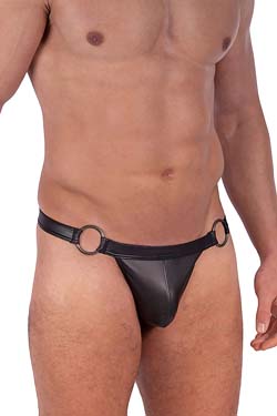 MANSTORE Micro Tanga M2319 Schwarz Leder-Optik