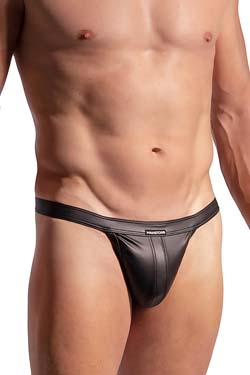 MANSTORE Shape String M2289 Schwarz Leder-Optik