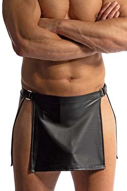 MANSTORE Stripper Skirt M2422 Schwarz, Leder-Optik