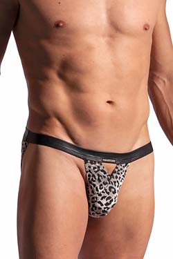 MANSTORE Triangle Tanga M2235 Silber-Schwarz