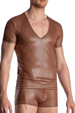 MANSTORE V-Neck T-Shirt X Low M2116 Saddle