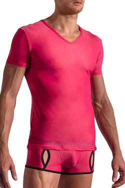 MANSTORE V-Neck Tee Low M2178 Flamingo