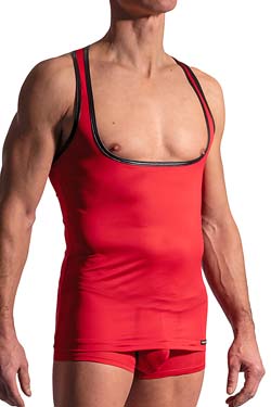 Manstore Sheer Workout Tank Top Red 2-11949-3000 at International Jock