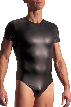 MANSTORE Zipped Body M2222 Schwarz Leder Optik mit Kette