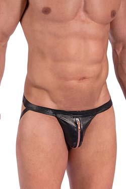 MANSTORE Zipped Jock M2369 Schwarz Leder-Optik