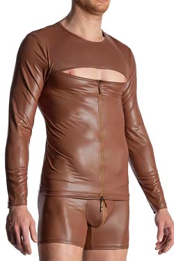 MANSTORE Zipped Shirt M2116 Saddle