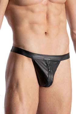 MANSTORE Zipped String Tanga M2116 Schwarz