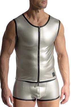 MANSTORE Zipped Vest M2463 Silber