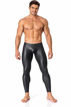 MANstore Herren Leggings M510 Leder-Optik Schwarz