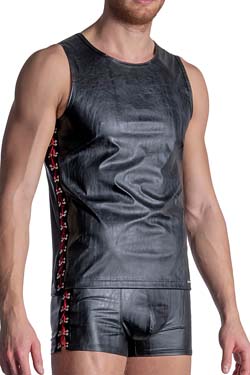 MANstore Slim Tank M2112 Schwarz Lederoptik