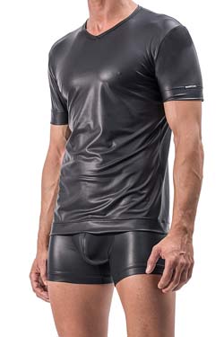 MANstore V-Neck Tee Regular M510 Leder-Optik