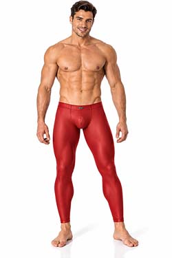 Manstore Herren Leggings M510 Leder-Optik Tabasco Rot